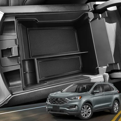 Bandeja organizadora de consola central para Ford Edge 2024 2021-2024 Edge SE/SEL/ST-Line/Titanium/ST consola central de almacenamiento Bandeja de
