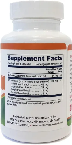 Miniatura 7 de Wellness Resources Daily Super E - Complejo de vitamina E de tocotrienol: vitamina E de espectro completo sin soja con tocotrienoles delta, gamma