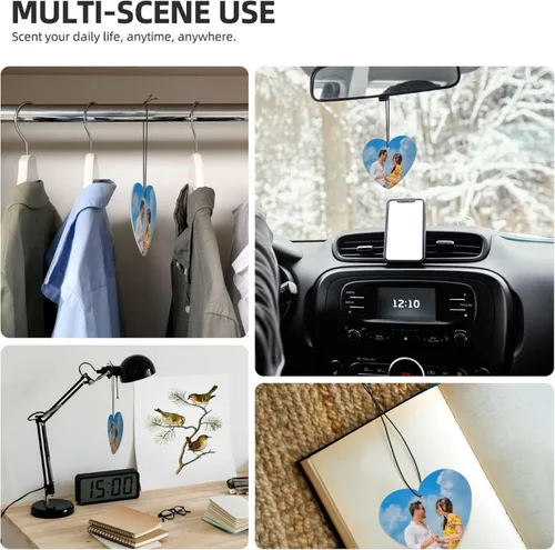 Miniatura 7 de Ambientador personalizado para automóvil, diseña el tuyo con imagen de texto fotográfico, regalo personalizado para cumpleaños del día de San