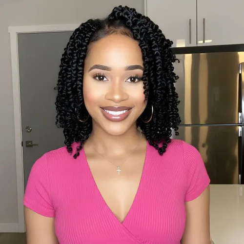 Miniatura 27 de Fulcrum Pelo de ganchillo Passion Twist de 8 pulgadas, 9 paquetes de cabello pretrenzado y prerrizado para mujeres negras (8 pulgadas