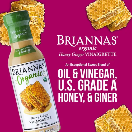 Miniatura 3 de BRIANNAS - Aderezo orgánico de vinagreta de miel y jengibre - Aderezo de ensalada certificado Kosher y orgánico hecho con ingredientes de primera