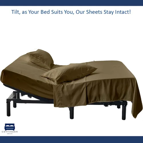 Miniatura 6 de Cottingon Juego de Sábanas de 4 Piezas de Tamaño King con Cabezal Flexible, Sábanas Superiores Divididas de 34 Pulgadas para Camas Ajustables Sleep