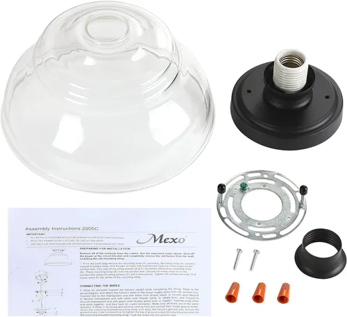 Miniatura 4 de MEXO Lámpara de Techo Industrial Semi-empotrada, Luminaria Moderna de Vidrio Transparente Estilo Casa de Campo de 10" Luces de Techo Cercanas al