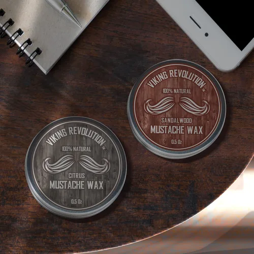 Miniatura 3 de Viking Revolution Cera para bigote, 2 unidades, cera para barba y bigote para hombres, agarre fuerte que ayuda a entrenar la domesticación