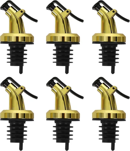 Miniatura 7 de 12 piezas de aceite de oro dispensador de aceite de oliva para tapón de botella, tapa de boquilla a prueba de fugas para aceite vinagre ensalada