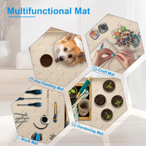 Miniatura 7 de Tapete para debajo del fregadero, tapete impermeable para gabinete de cocina de 34 x 22 pulgadas, forro de silicona flexible para debajo del Beige