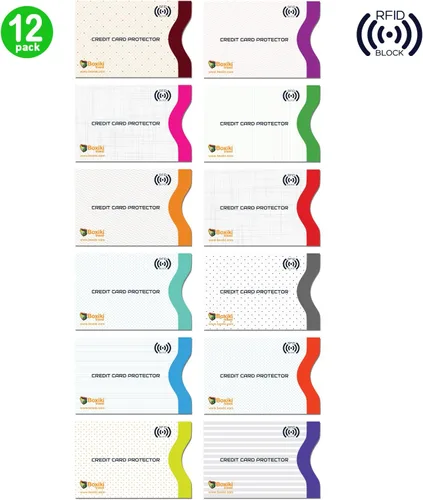 Miniatura 2 de Boxiki Travel - Fundas de bloqueo con código de color (12 fundas para tarjetas de crédito), color blanco