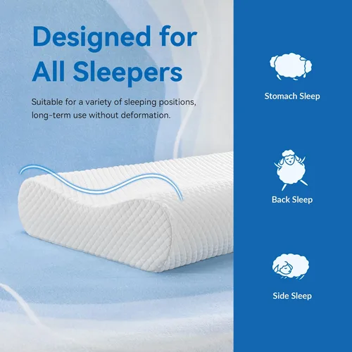 Miniatura 4 de AM AEROMAX Almohada de espuma viscoelástica de contorno tamaño King de 32 pulgadas, almohada cervical para aliviar el dolor de cuello, almohadas