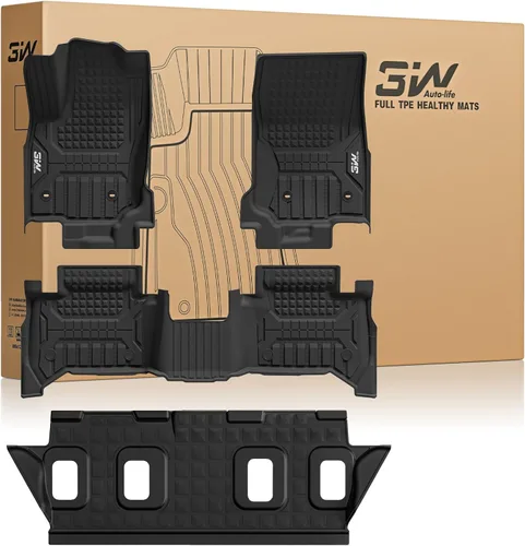 Miniatura 26 de Alfombrillas de Piso 3W Compatibles con Toyota Tundra 2014-2021 (Solo para Cabina CrewMax), Revestimiento de Piso de TPE para Todo Clima con Ajuste