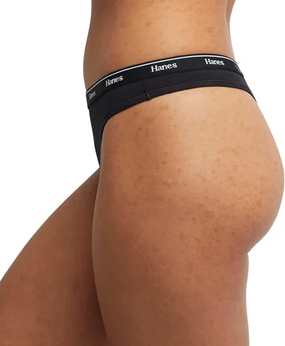 Miniatura 2 de Hanes Women's Originals Thong Panties, Breathable Stretch Cotton Underwear, Assorted, 6-Pack