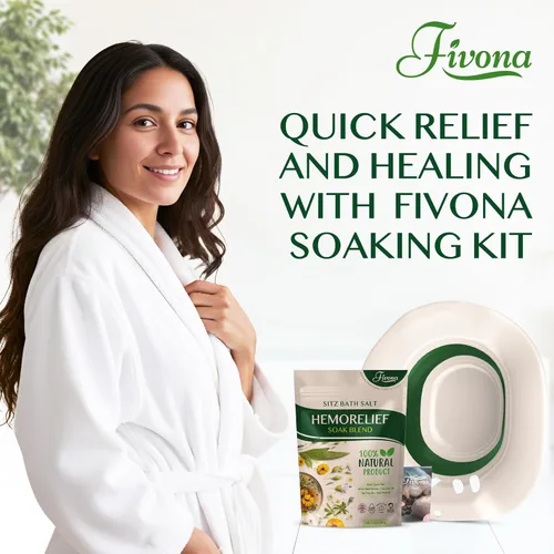 Miniatura 6 de Fivona Kit de baño 2 en 1 sobre el asiento del inodoro con mezcla de sal de Epsom con aceites esenciales para hemorroides y cuidado posparto, ideal