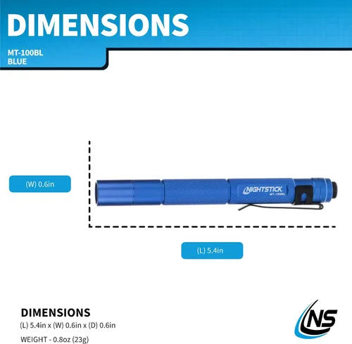 Miniatura 7 de Nightstick MT-100BL Mini-TAC Linterna LED de Metal - 2 AAA, 5.4 in (137 mm), Azul