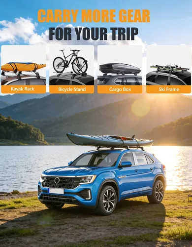 Miniatura 7 de KINGGERI Barras transversales de techo con cerradura de 330 libras compatibles con Volkswagen VW Atlas Cross Sport 2020-2026