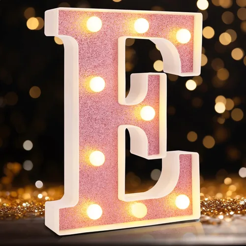 Miniatura 12 de Letras pequeñas de marquesina LED, letras iluminadas, letras LED de 8.58 pulgadas, letrero iluminado a pilas para mesa, fiesta, cumpleaños