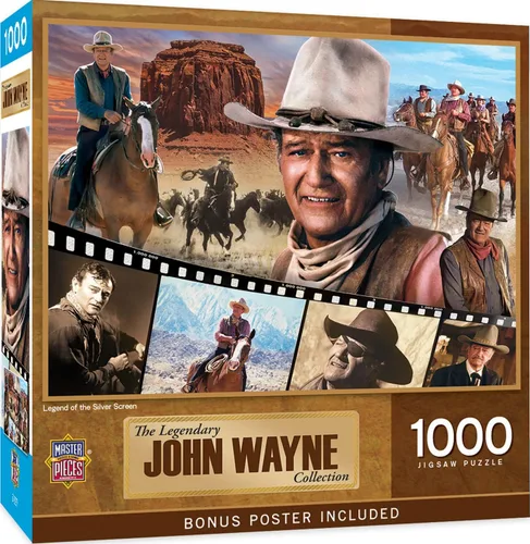 Miniatura 11 de MasterPieces Rompecabezas de 1000 piezas de John Wayne para adultos, familia o jóvenes, diseño de vaquero de Estados Unidos, 19.25 x 26.75 pulgadas
