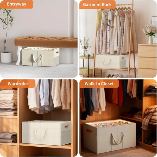 Miniatura 7 de Aokeyee Paquete de 2 organizadores de zapatos para armario, caja grande de almacenamiento de zapatos con capacidad para hasta 48 pares, organizador