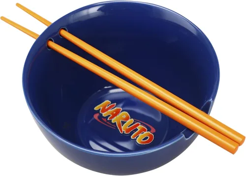 Miniatura 3 de Bioworld Naruto Uzumaki Comiendo Fideos 20 oz Ramen Bowl Con Palillos