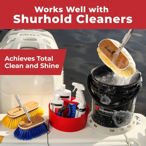 Miniatura 7 de Shurhold Classic 10” Stiff Bristle Deck Brush – Boat Cleaning Brush with Wood Block, Rubber Bumper & Polypropylene Bristles