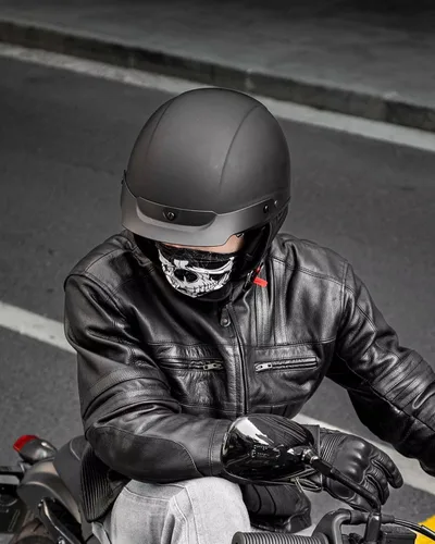 Miniatura 7 de ILM Medio casco de fibra de vidrio para motocicleta con visera para motocicleta, crucero, ciclomotor, scooter DOT modelo A213