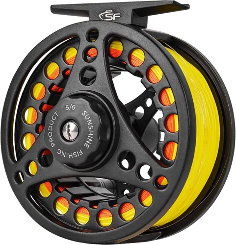 Miniatura 11 de SF SF-001 Carrete de pesca con mosca de arbor grande con cuerpo de aleación de aluminio 3/4wt 5/6wt 7/8wt Carrete de pesca con mosca precargado MB