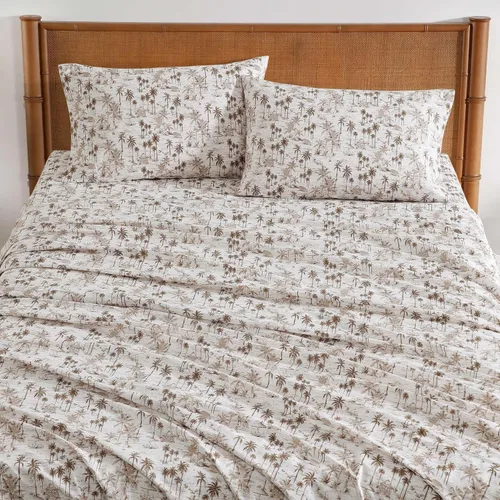 Miniatura 145 de Tommy Bahama - Juego de sábanas de percal de algodón tamaño Queen, fresco y elegante, juego de ropa de cama (Ala Moana Stripe Blue, Queen)