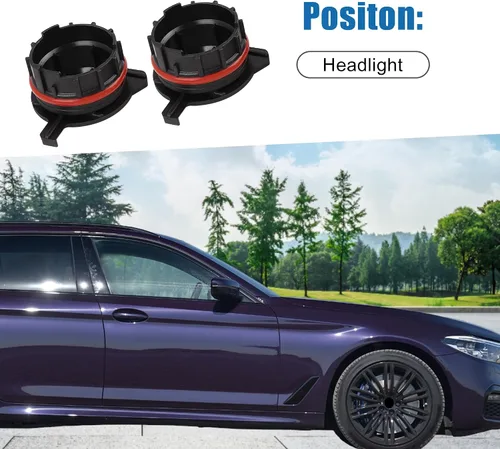 Miniatura 2 de H7 Soporte de retención de base de adaptador de faros LED para BMW 540i 1997-2000 (juego de 2)