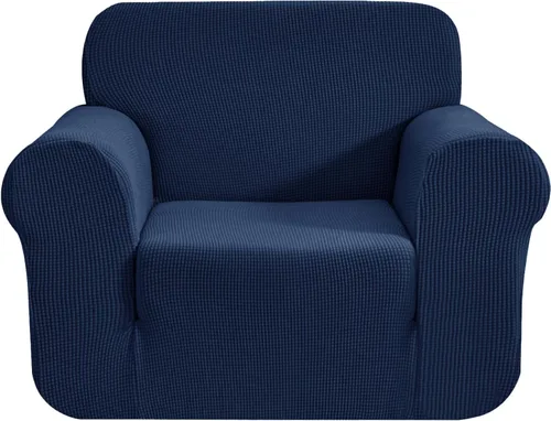 Miniatura 90 de CHUN YI - Funda elástica de 1 pieza para sillón grande, funda protectora suave de Jacquard con elastano, detalle de cuadros y parte inferior
