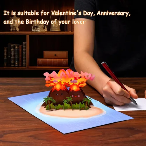 Miniatura 3 de I LAVA YOU - Tarjeta de felicitación de 5º aniversario para esposa, marido, pareja, musical en 3D, romántica tarjeta de aniversario de quinto