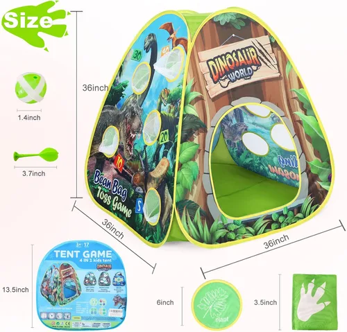 Miniatura 2 de Tienda de campaña de dinosaurio para niños en interior: tiendas de campaña para niños y niñas para interiores y exteriores - Tienda de dinosaurios 4