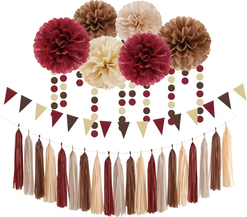 Miniatura 21 de Galentines - Decoraciones de fiesta de color rosa intenso para el día de San Valentín, 23 piezas de cumpleaños para niña, baby shower, serpentinas