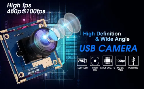 Miniatura 9 de Módulo de cámara USB 1080P gran angular de alta velocidad 0.142 in lente PC cámara para computadora Mini UVC USB2.0 Lightburn Cámara OV2710 Cámara