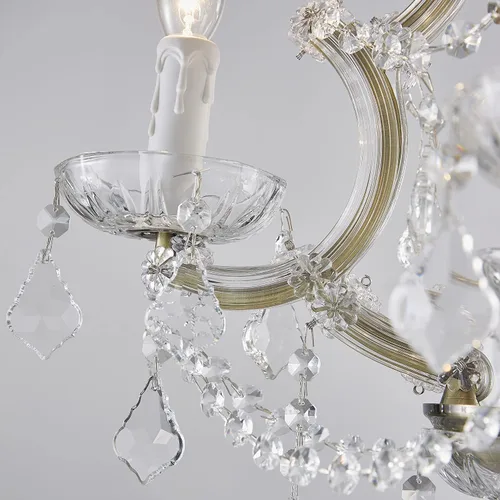 Miniatura 4 de Saint Mossi Lámpara de Araña de Cristal K9 Maria Therese de 4 Luces, Acabado en Latón Antiguo, Lámpara de Araña Moderna Pequeña para Dormitorio