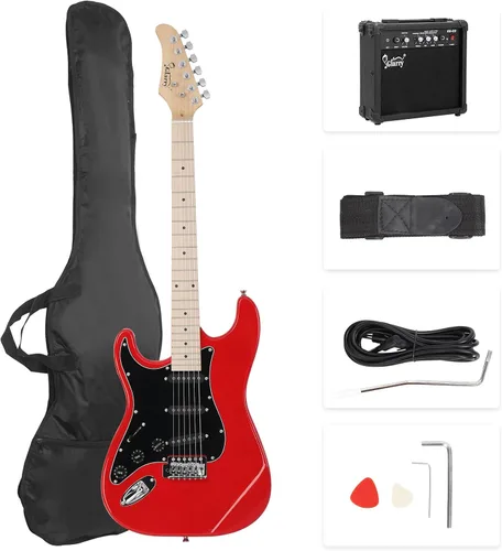 Miniatura 9 de GLARRY Guitarra eléctrica de tamaño completo para principiantes amantes de la música con amplificador de 20 W y paquete de accesorios para guitarra