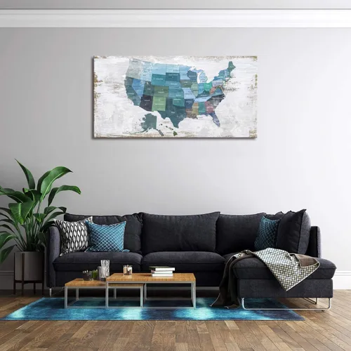 Miniatura 2 de Mapa de los Estados Unidos para decoración de pared, mapa de los Estados Unidos, arte de pared para decoración de pared, fondo de madera, US Map