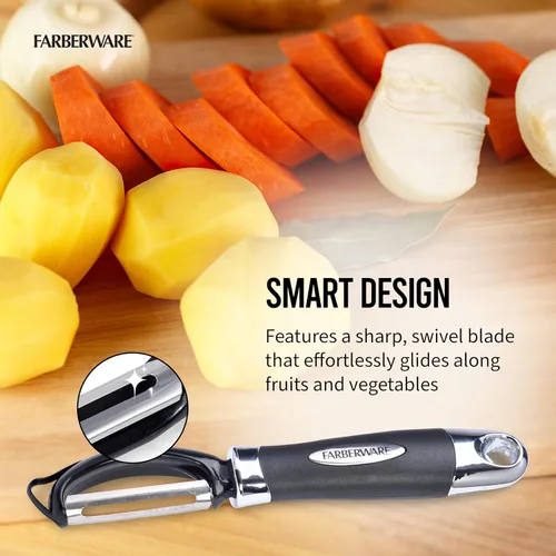 Miniatura 4 de Farberware Euro Peeler, un esencial de cocina para pelar rápida y fácilmente productos, chocolate, quesos y más. Cuenta con agujero para colgar