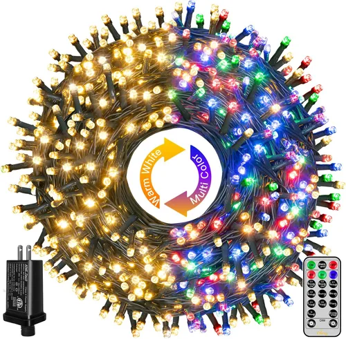 Miniatura 12 de Ollny Luces de Navidad, 66 pies, 200 luces LED para árbol de Navidad con 11 modos, control remoto, IP44, impermeable, cambio de color, luces