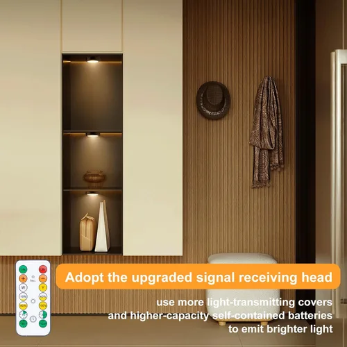 Miniatura 5 de Luces de disco con control remoto, luz LED de disco inalámbrica para cocina, luces bajo gabinete que funcionan con baterías, iluminación regulable