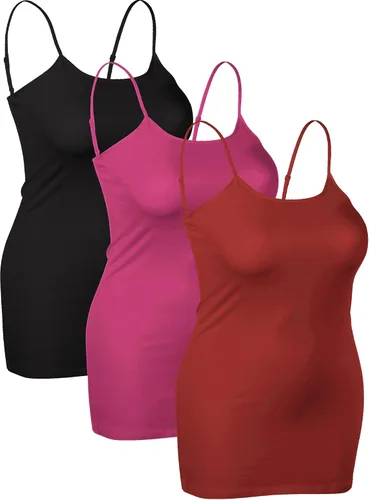 Miniatura 330 de Emmalise Camisola larga casual básica para mujer, con tirantes ajustables, top en capas