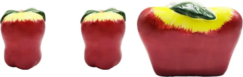 Miniatura 15 de ACK Viva Collection - Juego de sal y pimienta de cerámica pintada a mano con lunares rojos, recargable, 3-1/2 pulgadas de alto, decoración de cocina