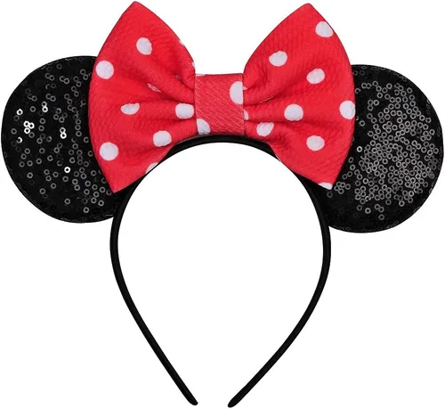 Miniatura 23 de FANYITY - Orejas de ratón, diadema con lentejuelas brillantes para cosplay de ratón para niños, niñas y mujeres, para Halloween y viaje a Disney