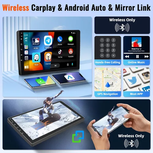 Miniatura 3 de Radio de coche Android 15 de 4+64 GB para Ford F-150 F150 2009 2010 2011 2012 con CarPlay inalámbrico Android Auto, Realdio 9 pulgadas pantalla