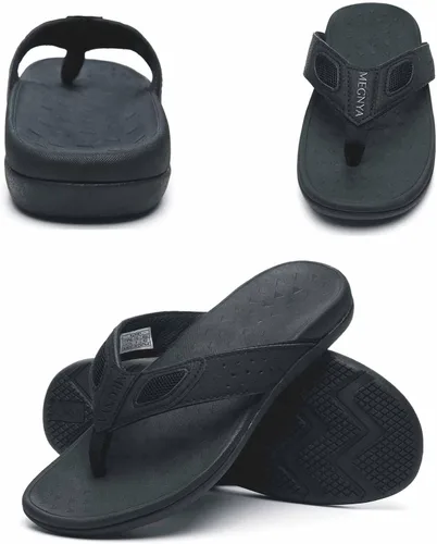 Miniatura 4 de MEGNYA Sandalias ortopédicas para hombre para fascitis plantar, sandalias atléticas con soporte para el arco, cómodas pantuflas para caminar