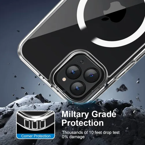 Miniatura 2 de Funda magnética para iPhone 12 Pro Max, [probada en caídas de grado militar] [compatible con MagSafe] Funda protectora delgada, translúcida mate a