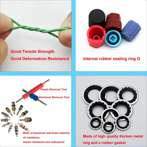 Miniatura 6 de Juego de 4 kits de reparación de aire acondicionado para automóvil, 270 piezas de juntas tóricas + 102 piezas A/C Kit de núcleo de válvula + 77