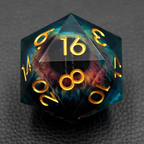 Miniatura 18 de Sharp Edge Eyeball D20 - Dados grandes individuales de 1.76 pulgadas con estuche de regalo, dados de ojo móvil de dragón para Calabozos y Dragones