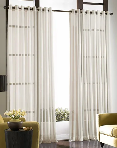 Miniatura 7 de Curtainworks Soho - Cortina de gasa transparente con ojales, 59 x 63 pulgadas, ostra