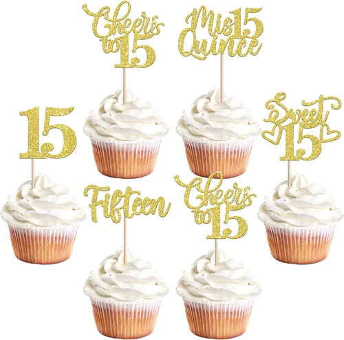 Miniatura 23 de 30 piezas de adornos para cupcakes de 12 cumpleaños feliz, brillantes doce, hola 12, felicitaciones a 12 años, adornos para cupcakes, 12
