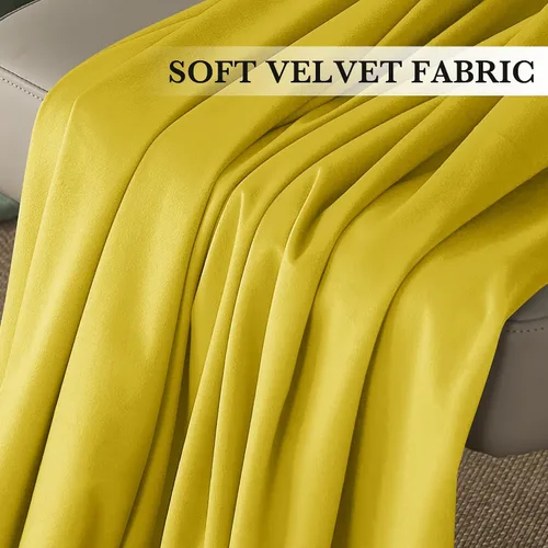 Miniatura 35 de RYB HOME Cortinas opacas de terciopelo para dormitorio, aislamiento térmico, privacidad, luz solar, bloqueo de calor, cortinas lujosas con bolsillo