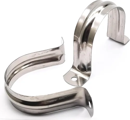 Miniatura 8 de Abrazadera de correa de tubo rígido de 1/2 pulgada, correa de dos agujeros, clip de tubo de soporte en U, soporte de sujeción de tubo de acero