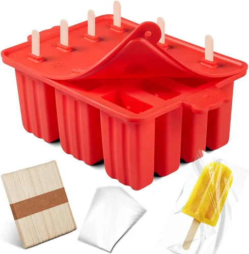moldes para paletas, De silicona de hielo pop molde de Grado Alimentario de tortas de moldes para helado 50 palitos de paletas 50 bolsa de paletas